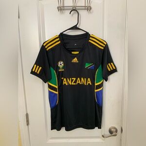 Adidas Tanzania  Football Federation Youth Size Medium? Black Soccer Jersey